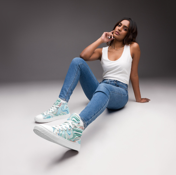 Damers farvede høje sneakers Modora.dk