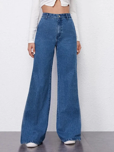 Dame-jeans med vide ben Modora.dk Dame-jeans med vide ben Modora.dk