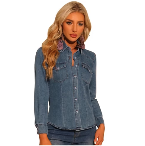 Dame denim skjorter Modora.dk