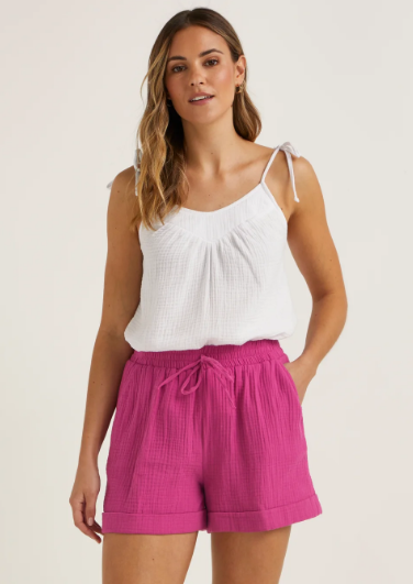 Dame korte tekstilshorts fra Modora.dk